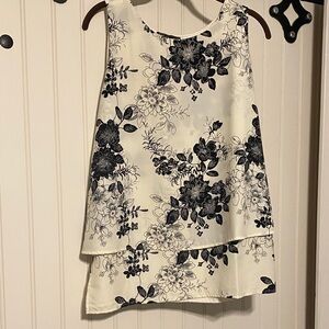 DG2 Floral Layered Sleeveless Easy Top